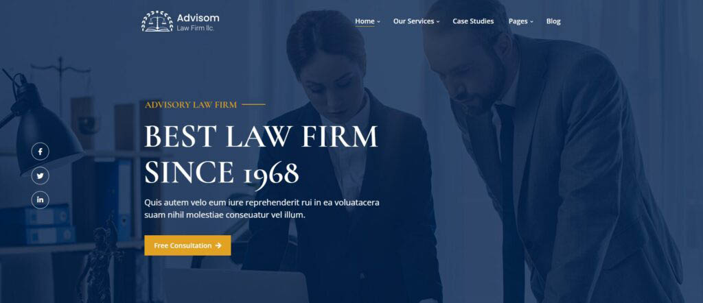 advisom affordable lawyer website design 