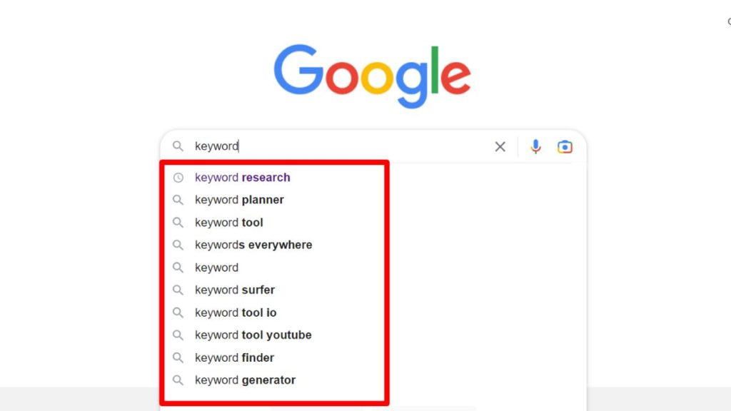 Google Auto Suggest keywords