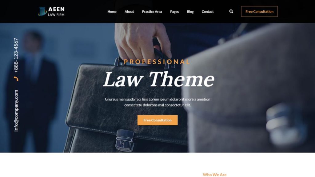 Aeen - Attorney and Lawyer WordPress Theme