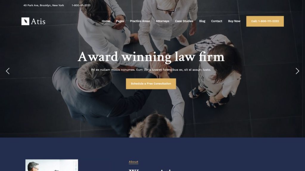 Atis-Lawyers Advisors Business website Theme