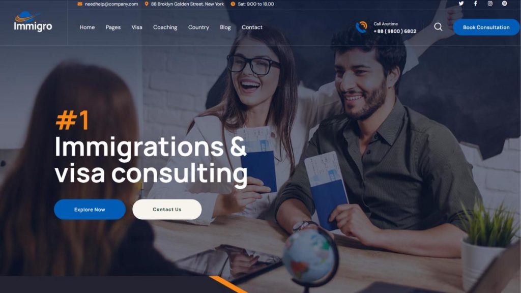 Immigro - Immigration Visa Consulting WordPress by Theme