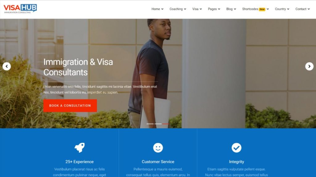 VisaHub - Immigration Consulting WordPress Theme