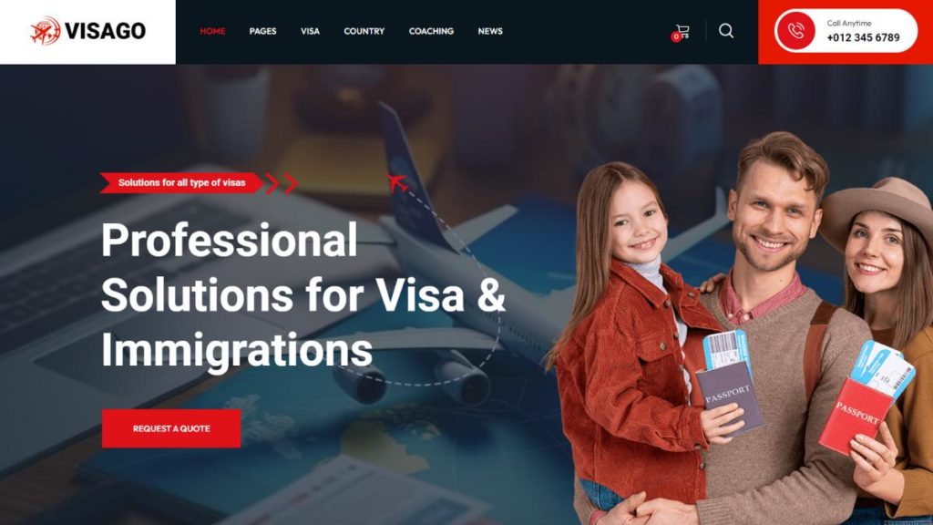 Visago - Immigration and Visa Consulting WordPress Theme