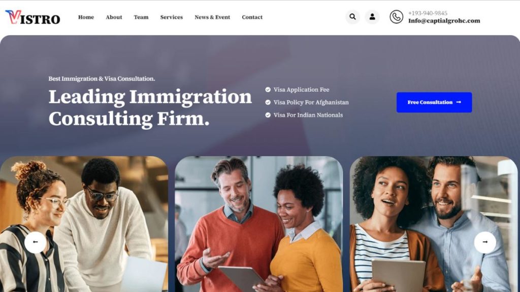 Vistro - Visa Immigration WordPress Theme