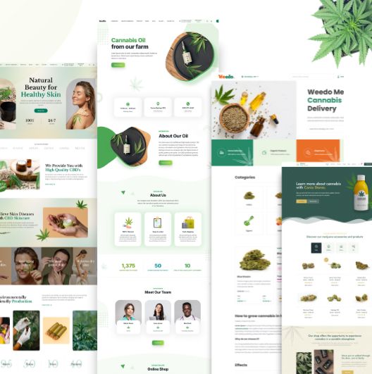 Hemp, Marijuana, or Dispensary Website Design Mockup